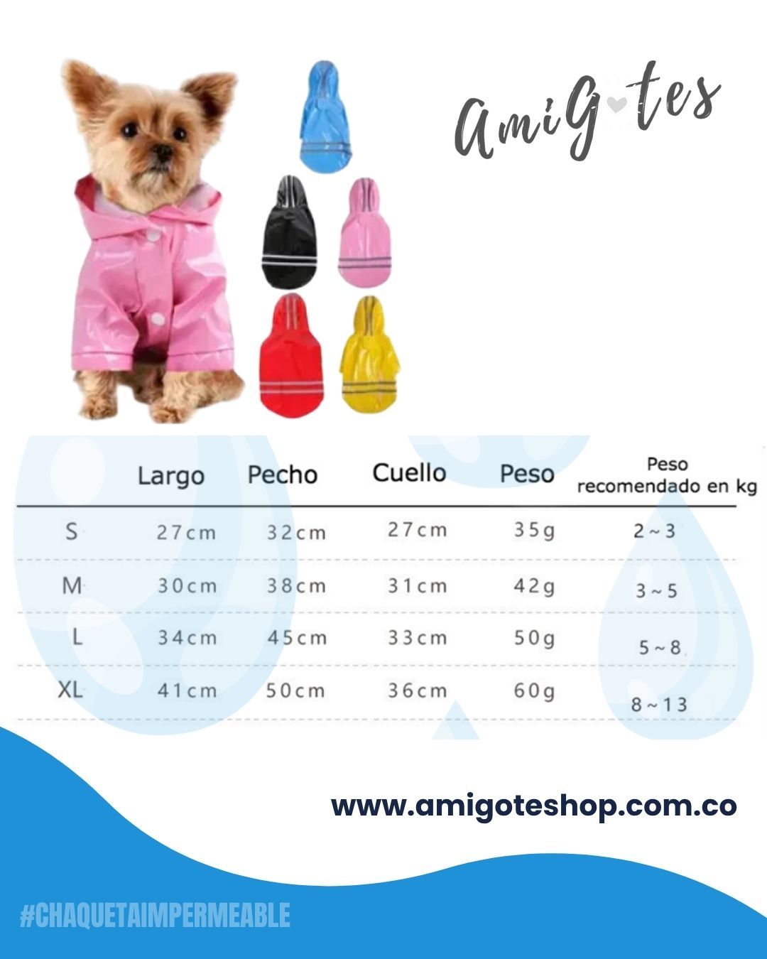 Chaqueta Impermeable Raza Pequeña - Vista alternativa